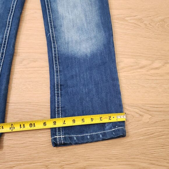 VTG Southpole Baggy Jeans Mens 30x28 Distressed Denim Skater Grunge 90s Y2K - Picture 8 of 10